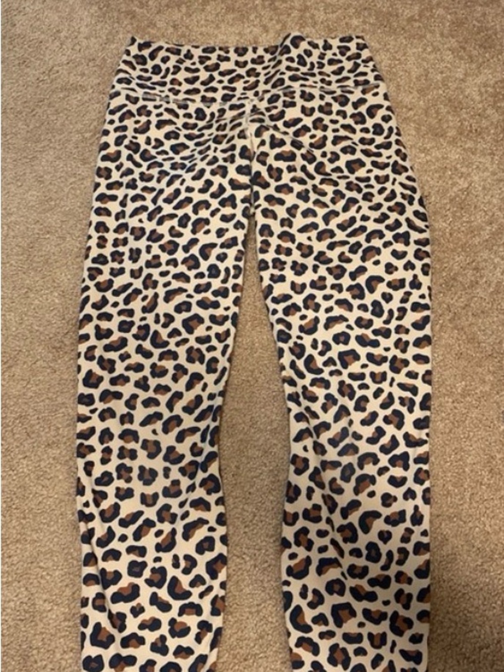 Fabletics Leopard Print Leggings - Tan and Black
